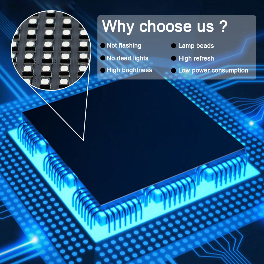 M-SF3.8 (P3.8) Silicon Based LED Module, 3.8mm Full RGB Pixel Panel Screen in 304.8 * 304.8 mm ( 1sq.ft) with 6400 dots, 1/20 Scan, 800 Nits LED Tile for Indoor Display