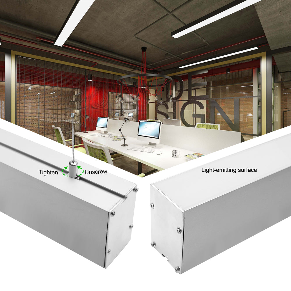 2 Pack H5075 Big Aluminum Extrusion Channel for Suspension Mounting Linear Office Lighting System