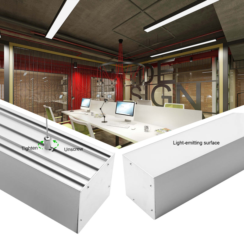 5 Pack H7676 Big Aluminum Extrusion Channel for Pendant Mounting Linear Office Lighting System
