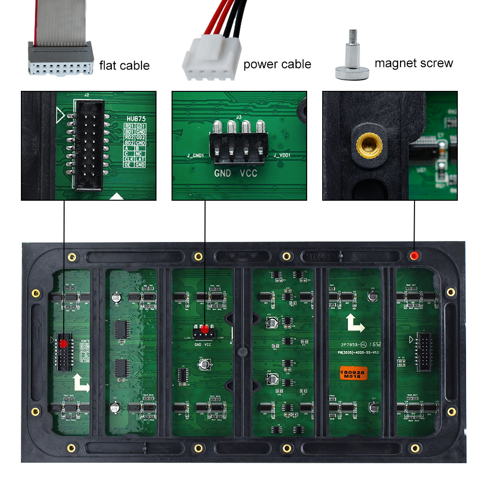 M-OD8L P8 Normal Outdoor LED Module, Full RGB 8mm Pixel Pitch LED Tile in 320*160mm with 800 dots, 5 Scan, 5000 Nits for Outdoor Display