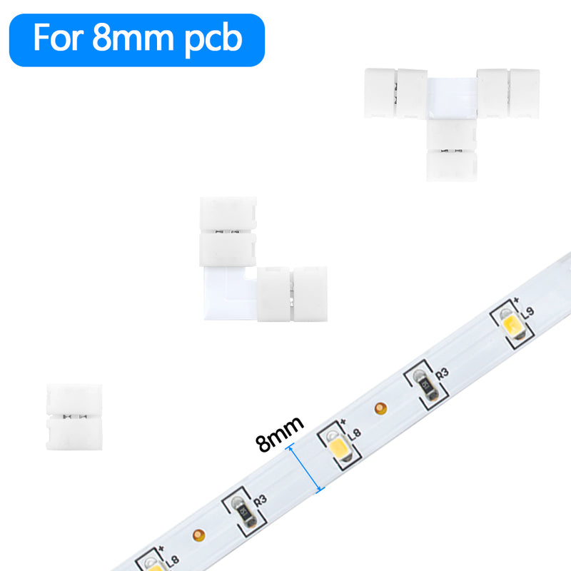 5pcs 4PIN 8mm Led Connector L Shape 8Mm 4pin RGB 3528 2835 Led