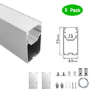 5 Pack H4075 Big Aluminum Extrusion Channel for Suspension Mounting Linear Office Lighting System