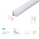 15.8*15.8MM Mini V Shape Corner LED Profile with Arched White Cover for Corner Mounting