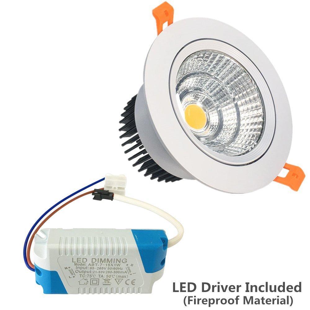 16W Dimmable CRI80 COB LED Downlight Cut-out 4.5in (115mm) 60 Degree 120W Halogen Bulbs Equivalent