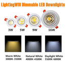 5W Dimmable COB LED Downlight Light Cut-out 2.5in (65mm) 60 Beam Angle 50W Halogen Bulbs Equivalent