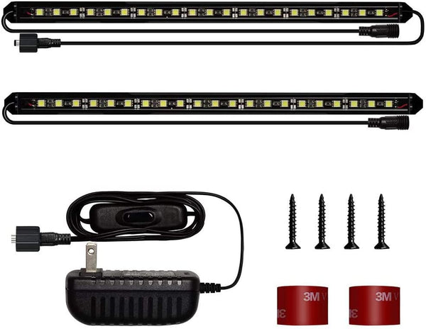 Waterproof LED Under Cabinet Light 12V 5050 Strip Light 13inch Black LED Bar for Tank (2Pack)