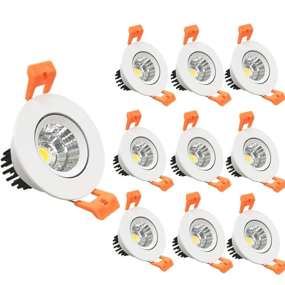 3W Dimmable LED Downlight CRI80 COB LED Ceiling Light Cut-out 2in/51mm 25W Halogen Bulbs Equivalent