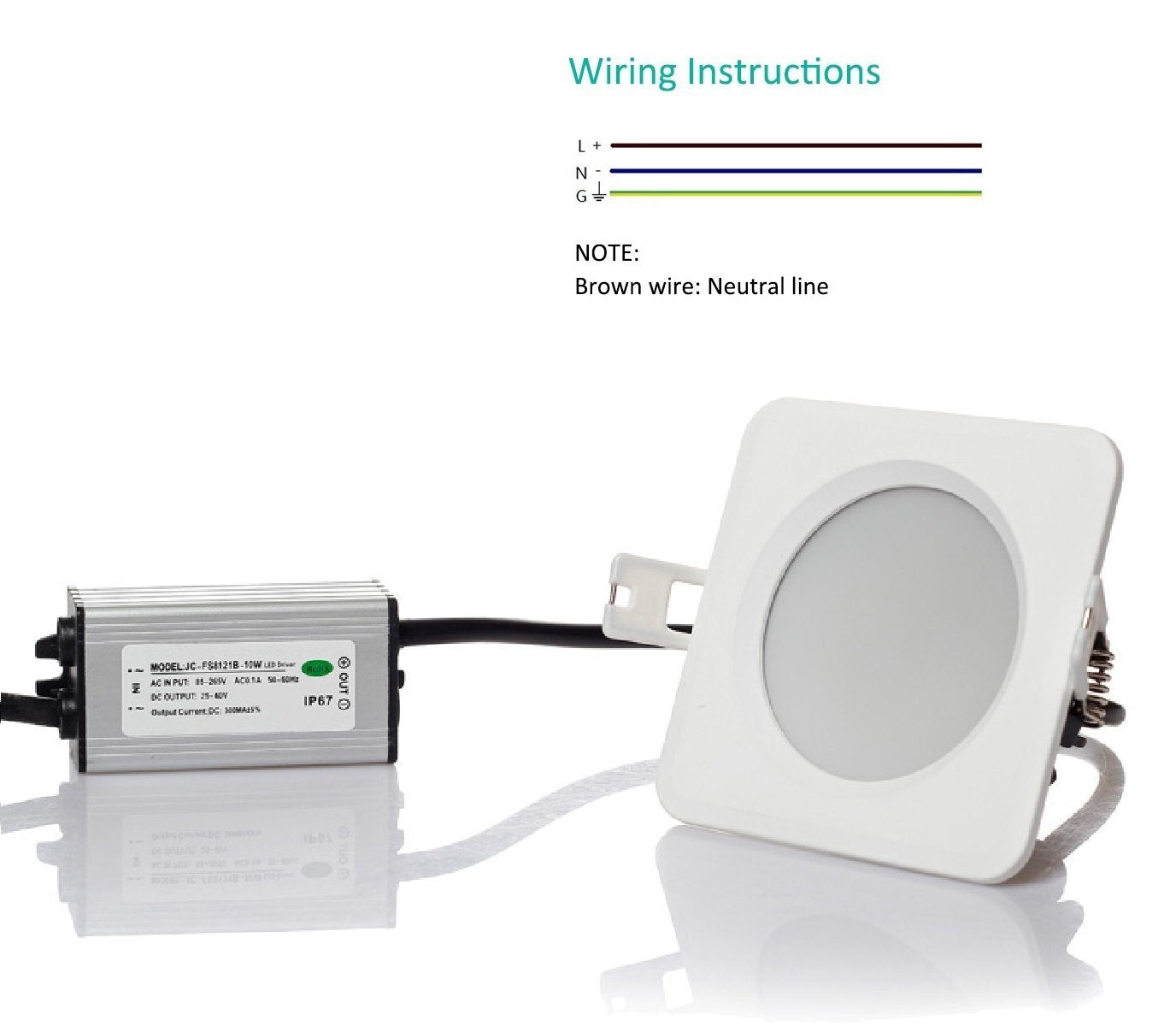 5W/7W/9W/12W/15W Waterproof IP65 CRI>80 Square LED Downlight for Shower, Suana and Outdoor Lighting