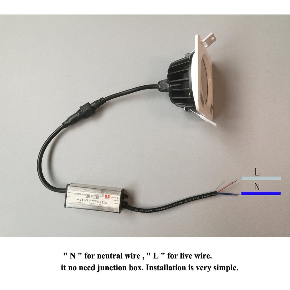 Waterproof IP65 CRI>80 Round LED Downlight Vapor Proof Fit for Shower, Sauna and Outdoor Lighting