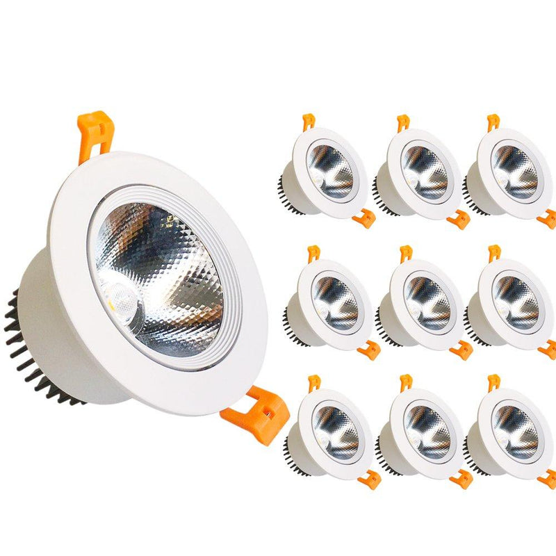 9W Dimmable LED Downlight CRI80 COB Ceiling Light Cut-out 3.35in (85mm) 80W Halogen Bulbs Equivalent