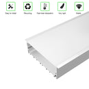 2 Pack H15050 Big Aluminum Extrusion Channel for Flush Mounting Linear Office Lighting System