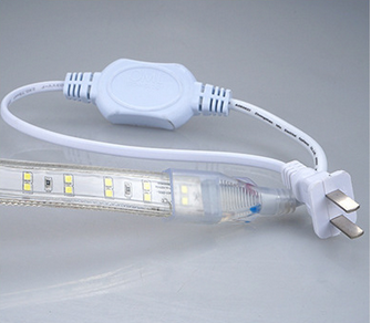 Free Shipping AC 110V 220V SMD2835 High Voltage Flat Strip Light 180 LEDs Per Meter Double Row with the power plug