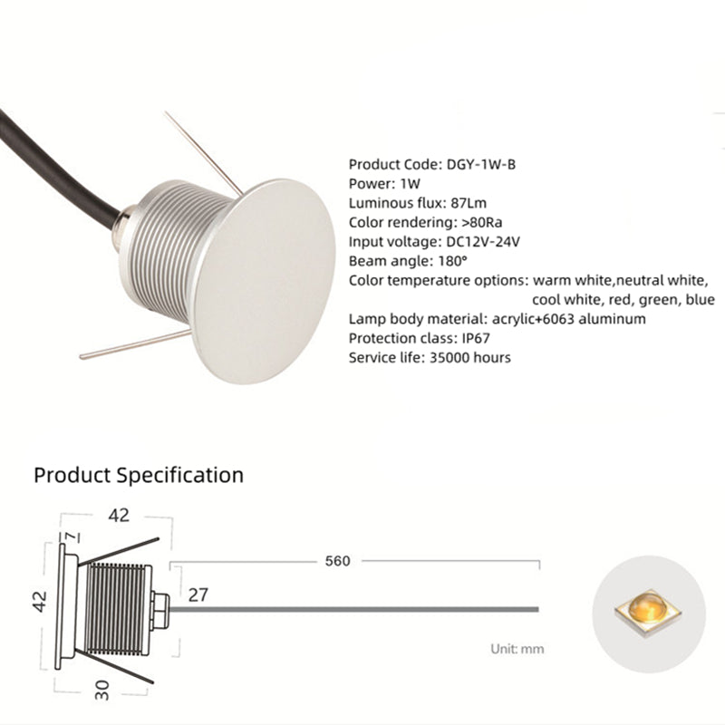 Free Shipping 8PCS Pack 1W 12-24V DC IP67 Outdoor Moonlight LED Deck Light LED Corner Light for Corridor Steps