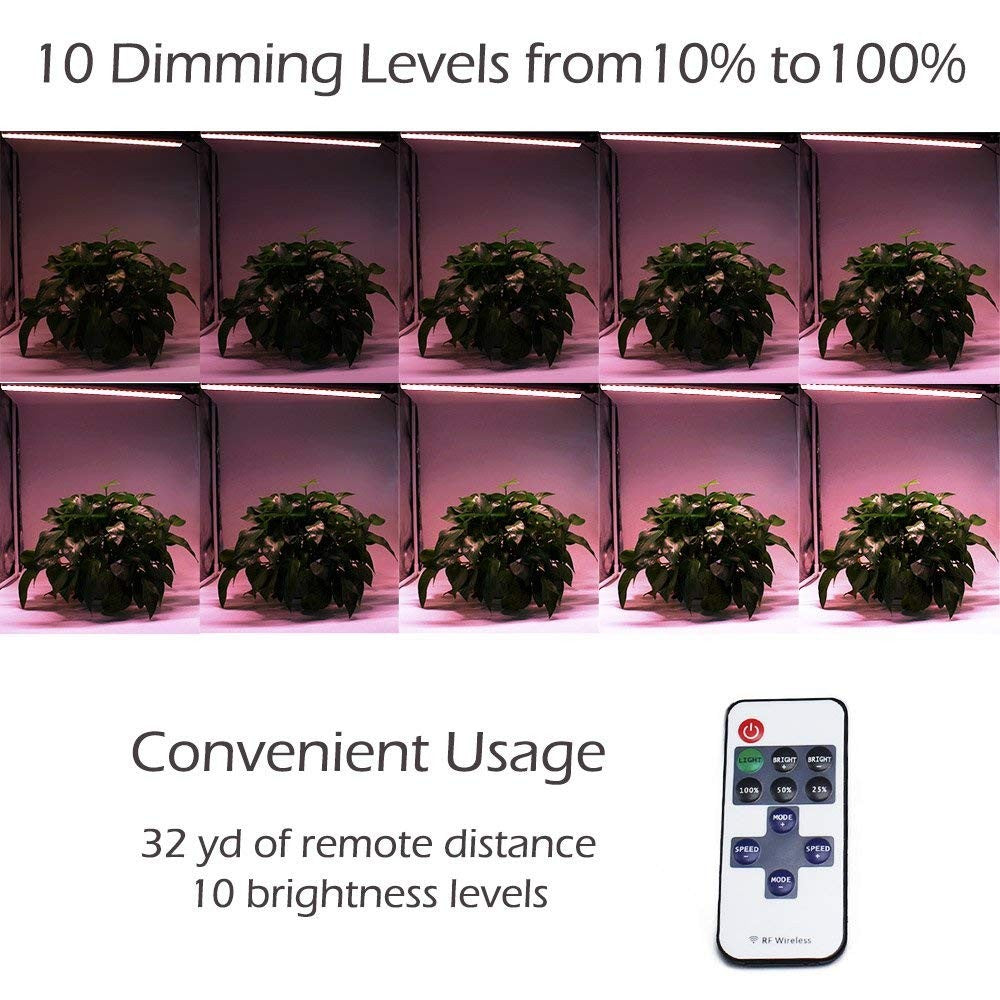 LED Grow Light Strip Kit with Full Spectrum LEDs, 36W IP65 Waterproof Dimmable LED Plant Grow Light Bar for Germination, Growth and Flowering