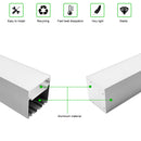 5 Pack H7676 Big Aluminum Extrusion Channel for Pendant Mounting Linear Office Lighting System