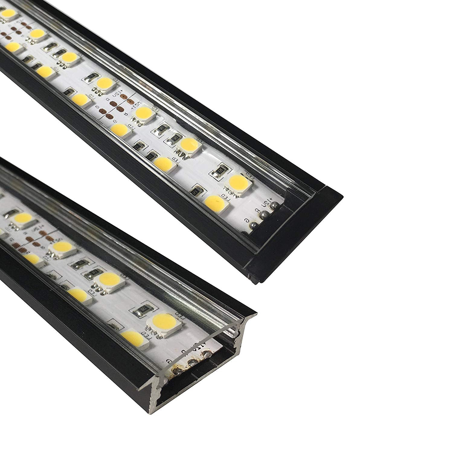 Black LED Profile U03 10x30mm U-Shape LED Aluminum Channel Kit