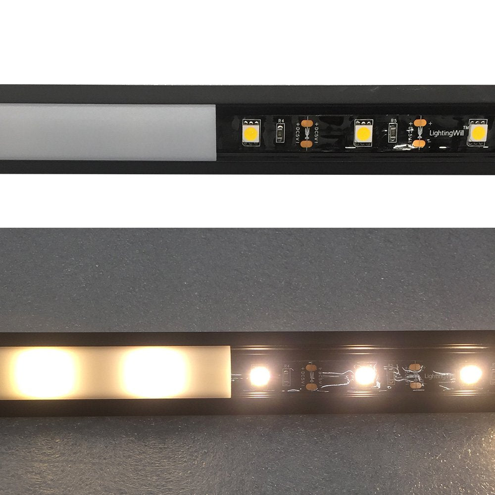 Black LED Profile V03 18x18mm V-Shape Corner LED Aluminum Channel System