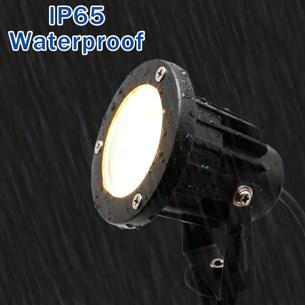 6 Pack 8W Warm White LED Landscape Lights 12V Waterproof Garden Pathway Lights Outdoor Spotlights