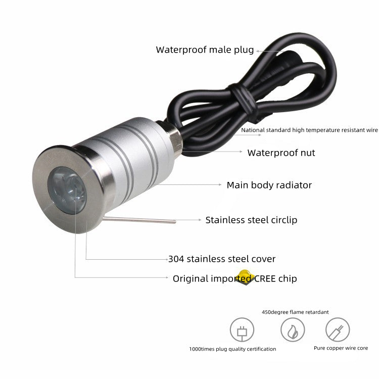 Free Shipping 8PCS Pack 1W DC12V-24V IP67 15° Angle Waterproof Garden Stainless Steel Wall Corner Light Outdoor Spot LED Step Light