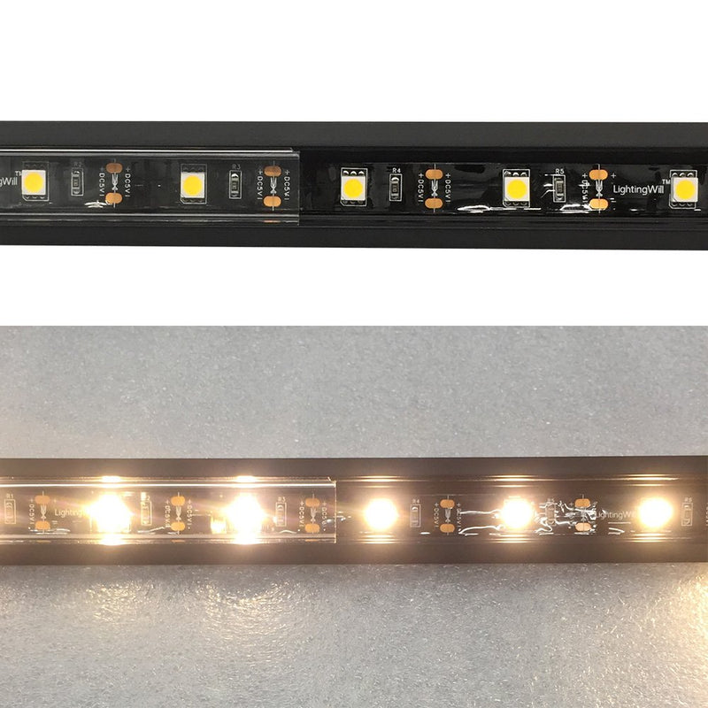 Black LED Profile V03 18x18mm V-Shape Corner LED Aluminum Channel System