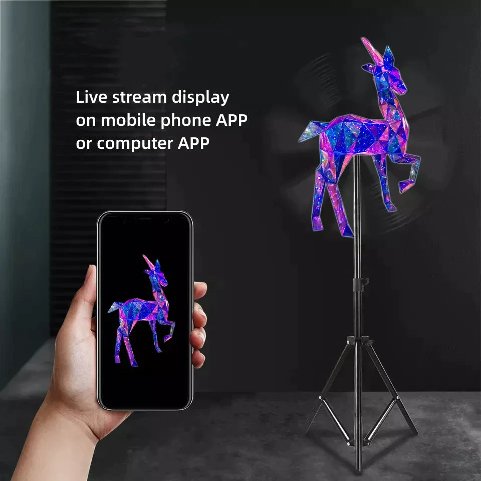 Free Shipping (80F) 80cm 3D Hologram Fan High Brightness Remote Control 4 Blades 2200cd/m2 928PCS LEDs Advertising Display