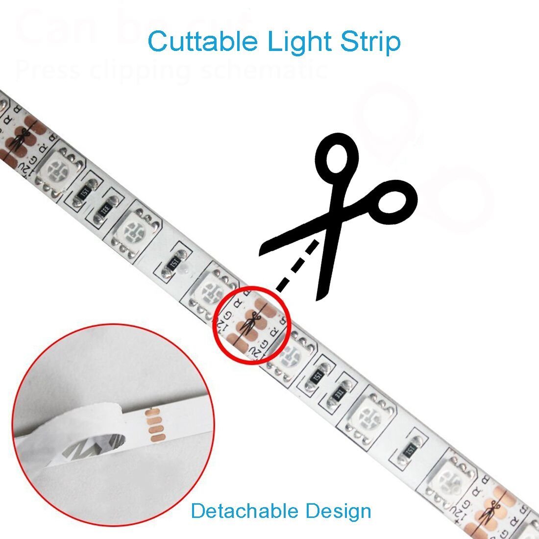 16.4ft（5Mtrs) 300LED SMD5050 RGB LED Light Strip Kit Music Sync, IR Remote, WiFi APP Controlled, Alexa Compatible
