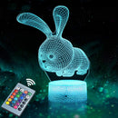 Animal Images 3D Illusion LED Night Light w/  16 Colors Remote Touch Switch Adjustable Brightness for Kids Bedroom Decoration