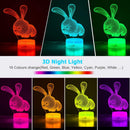 Animal Images 3D Illusion LED Night Light w/  16 Colors Remote Touch Switch Adjustable Brightness for Kids Bedroom Decoration