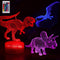 Animal Images 3D Illusion LED Night Light w/  16 Colors Remote Touch Switch Adjustable Brightness for Kids Bedroom Decoration