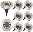 (FREE PRODUCT QTY.: 10)Solar Ground Lights OutdoorWaterproof IP65 (8 Pack Warm White)