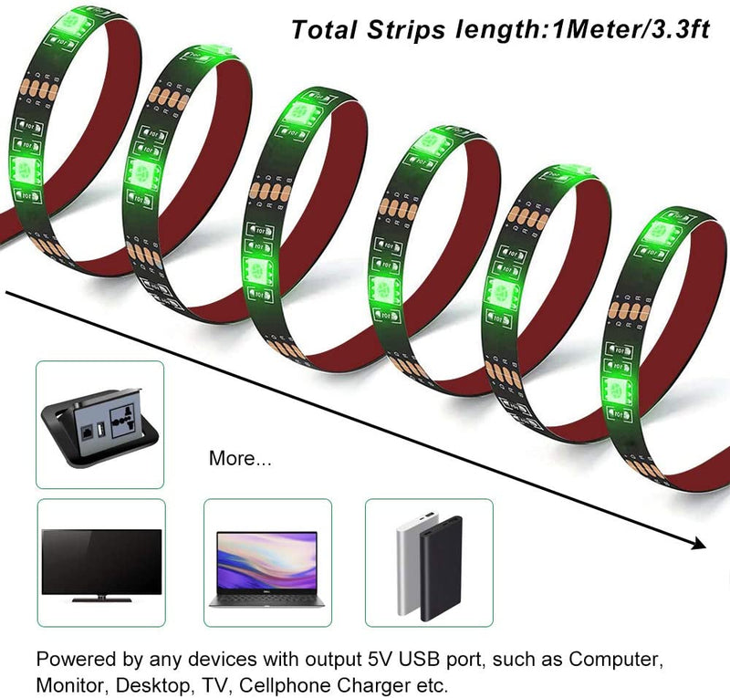 FREE PRODUCT QTY.: 10) 1M/3.3Ft 5V Remote Control RGB LED Strip Light –  LEDLightsWorld