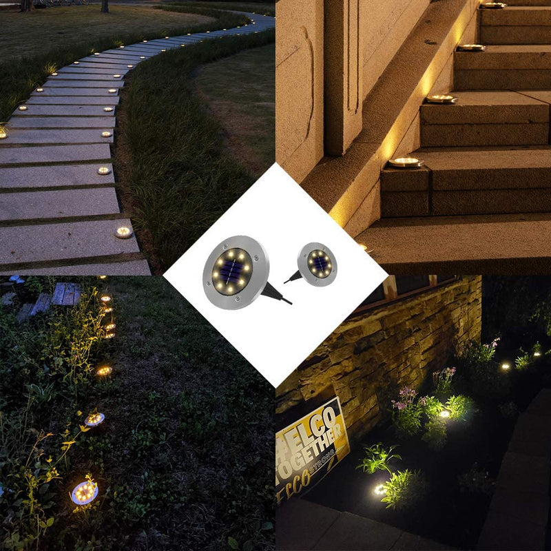 (FREE PRODUCT QTY.: 5) Outdoor Solar Ground Landscape Light with Sensor Warm White (10-Pack)