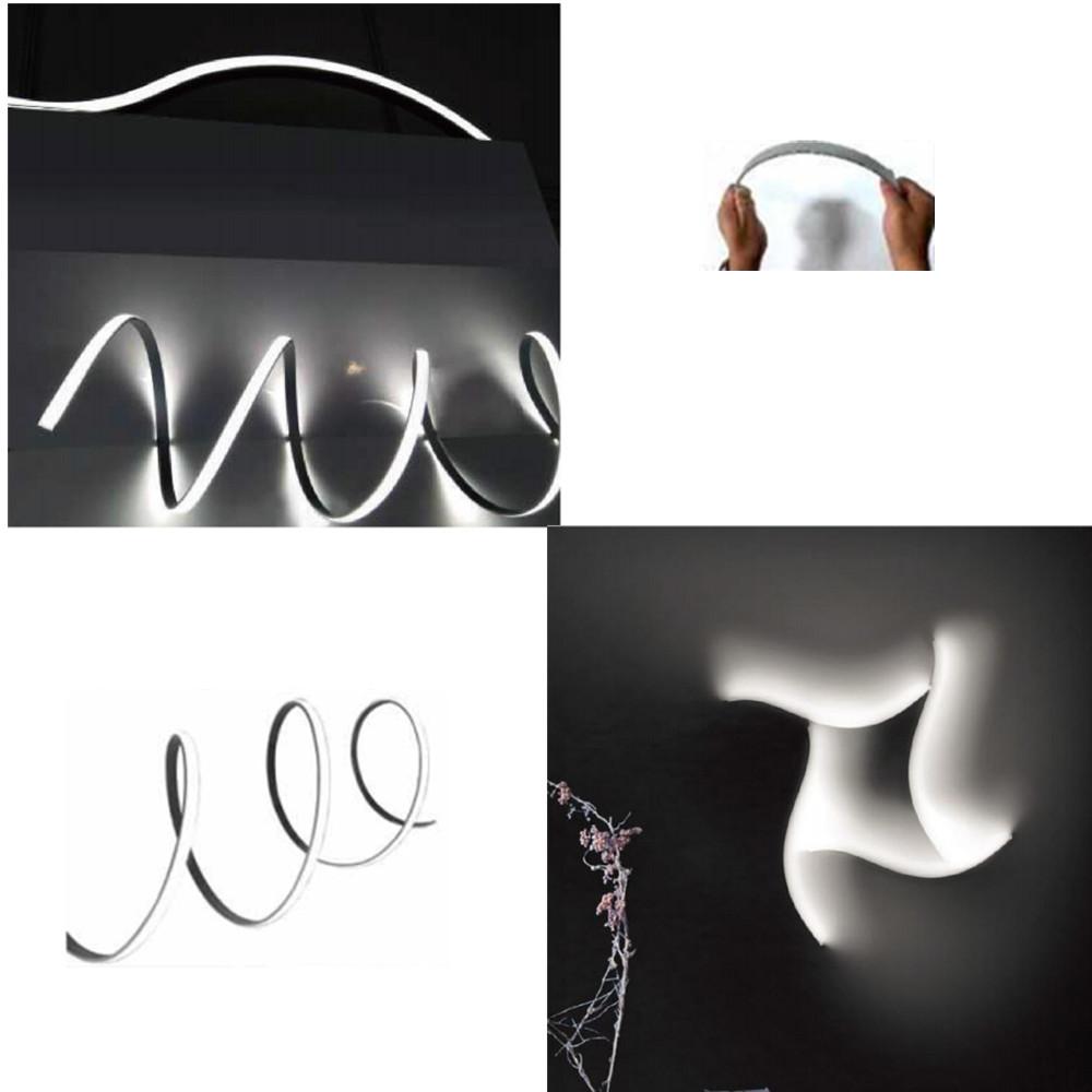 5Pack 1Meter (40'') Ultra-Thin Silver Bendable Aluminum Channel System for LED Strip Installations