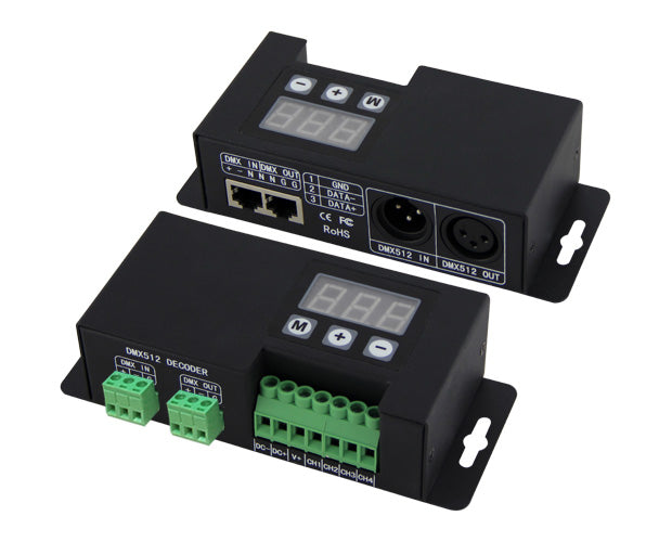 BC-853 DC 12V-24V Constant Voltage 3CH DMX512 Decoder for RGB LED Lights