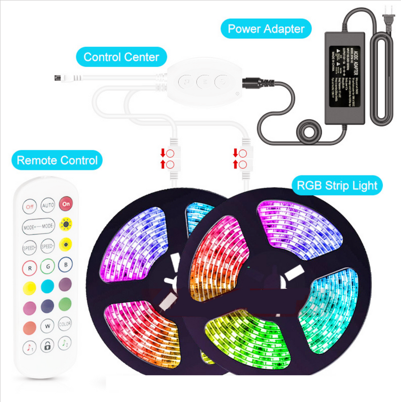 32.8FT/10Mtr RGB LED Strips Light Kit, SMD5050 30LEDs/Mtr, Bluetooth Wireless, Smart APP controlled