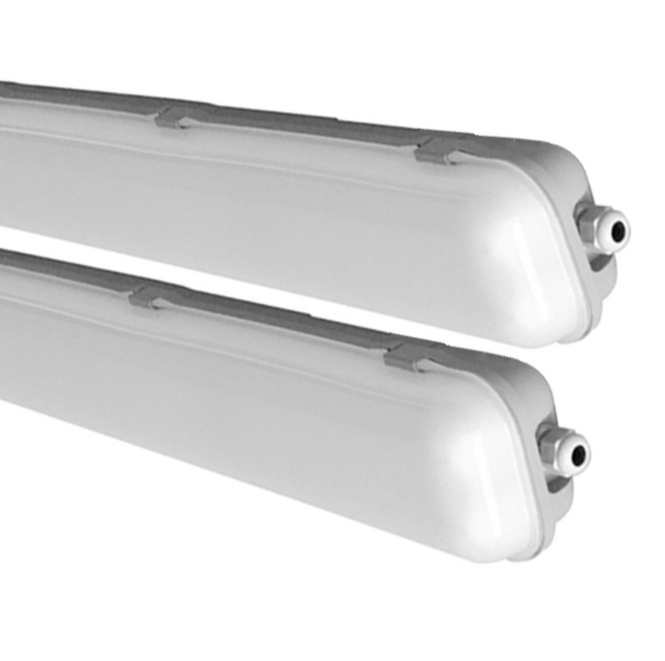 Milky White Cover T8 LED Tube Lights with Striped Clear Tri-proof T8 Tube Fixture for Double Tube