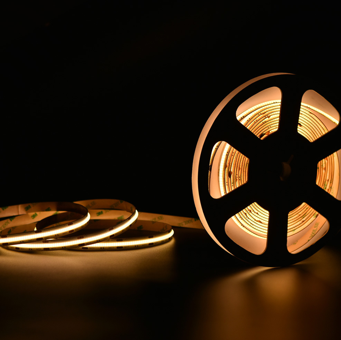 FCOB LED Strip 16.4FT/5M CRI90 320LEDs/m 8W/m 12V/24V Dimmable LED Light Ribbon Indoor Use