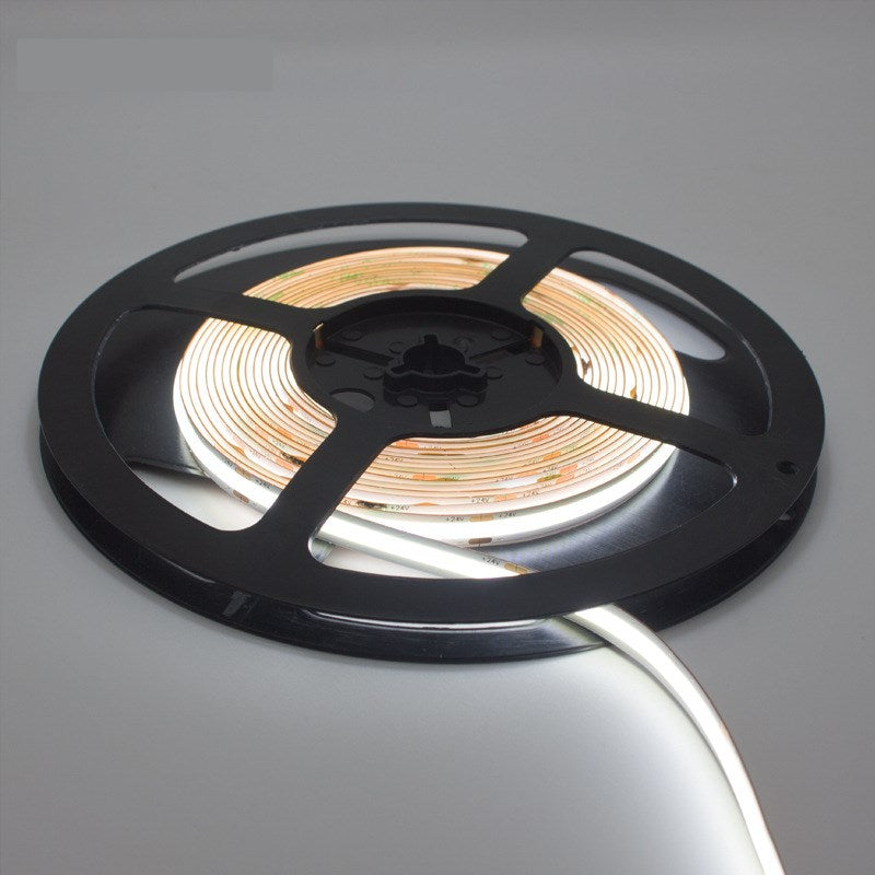 FCOB LED Strip 16.4FT/5M CRI90 480LEDs/m 12W/m 24V Dimmable LED Light Ribbon Indoor Use
