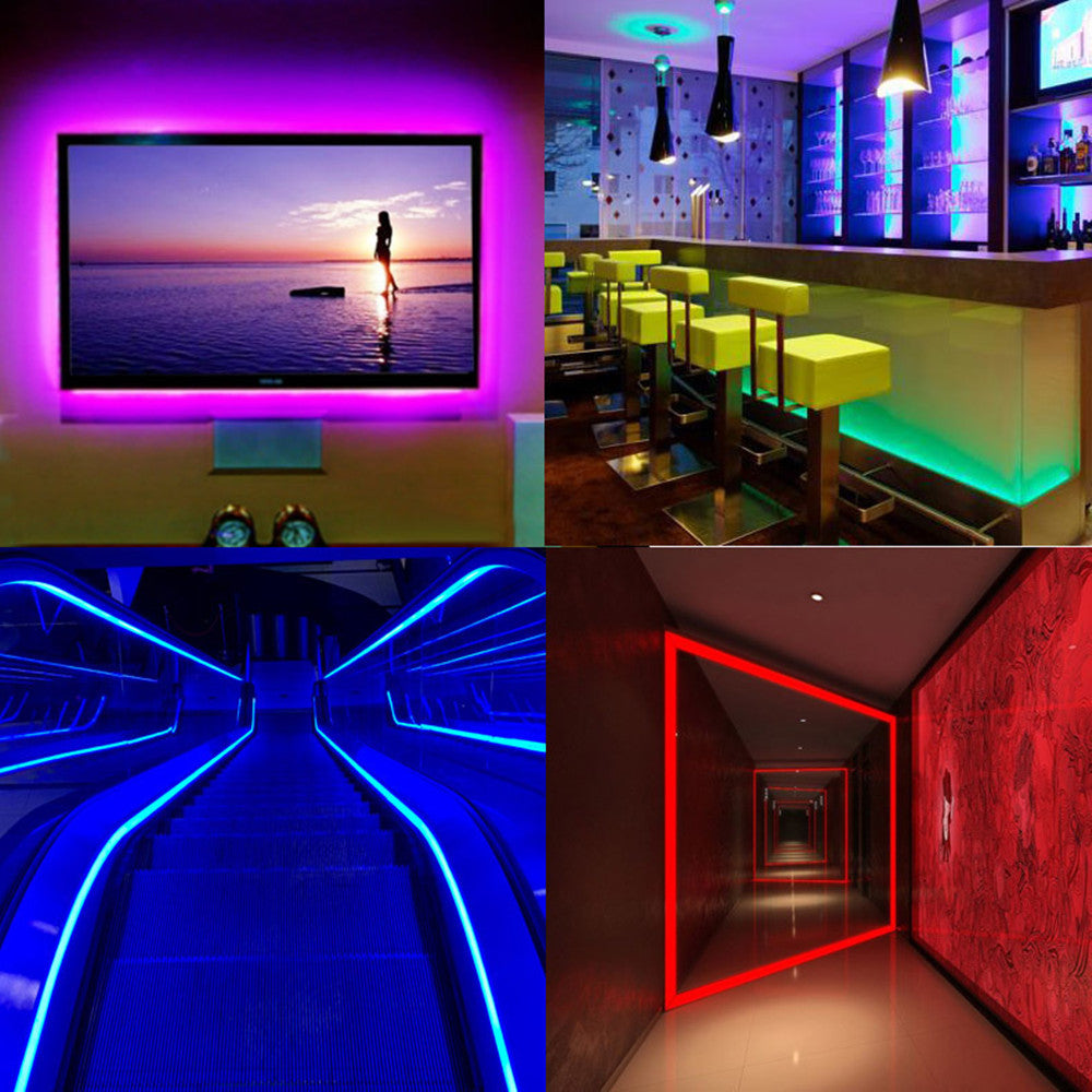 Multi-colors FCOB LED Strip 16.4FT/5M Dot Free 840LEDs/M 14W/M 24V RGB LED Light Tape
