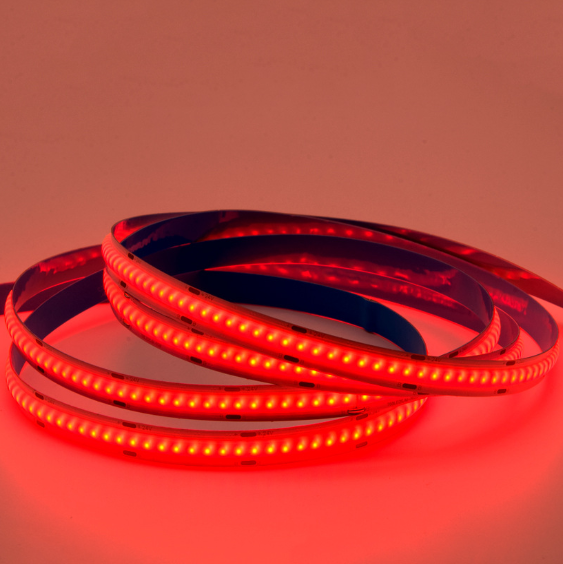 Multi-colors FCOB LED Strip 16.4FT/5M Dot Free 840LEDs/M 14W/M 24V RGB LED Light Tape