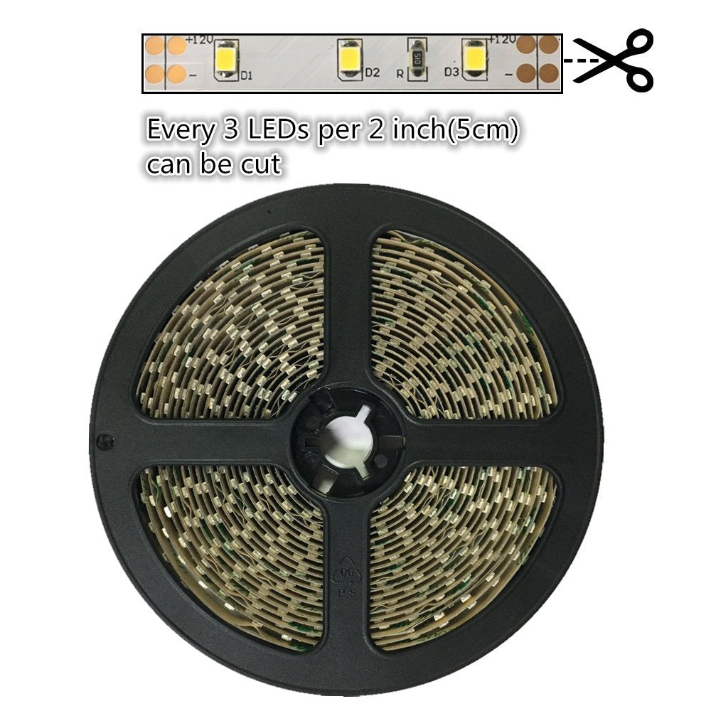 High CRI 90 LED Strips,  Flexible 5M LED Strips, SMD2835-300 60 LEDs 1000LM Per Meter 8mm Wide Tape