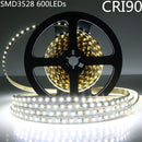 High CRI 90 LED light strips 5Meter (16.4ft) SMD3528-600 120 LEDs 600lm/Mtr Flexible LED Strips