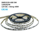 12V Dimmable SMD3528-600 Flexible LED Strips 120 LEDs Per Meter 8mm Width 600lm Per Meter