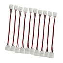 10pcs Pack Solderless Snap Down 2 pin Conductor LED Strip Connector for 10mm Wide 5050 5630 Single Color Flex LED Strips