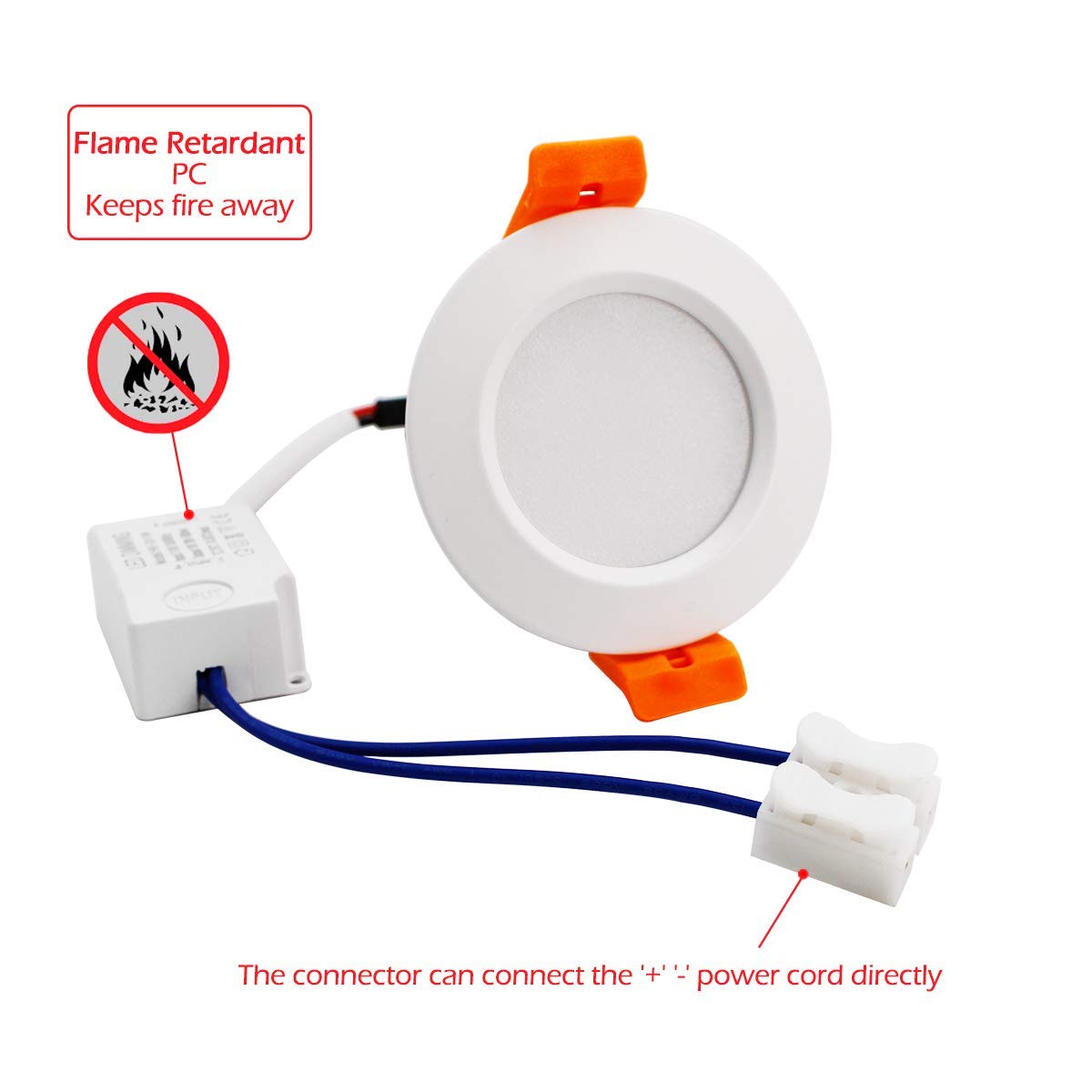 10 Pack 7W 500LM Dimmable Antifog LED Downlight CRI80 Flat Diffuser Ceiling Light -3-3/8'' Cutout