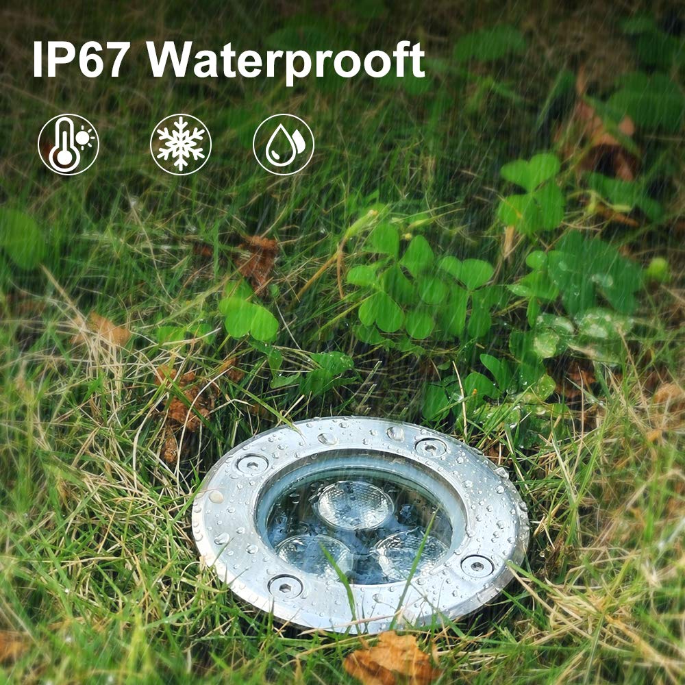 4 Pack 3W Outdoor Landscape Lights 12V Warm White 300 Lumens Waterproof IP67 Garden Lights