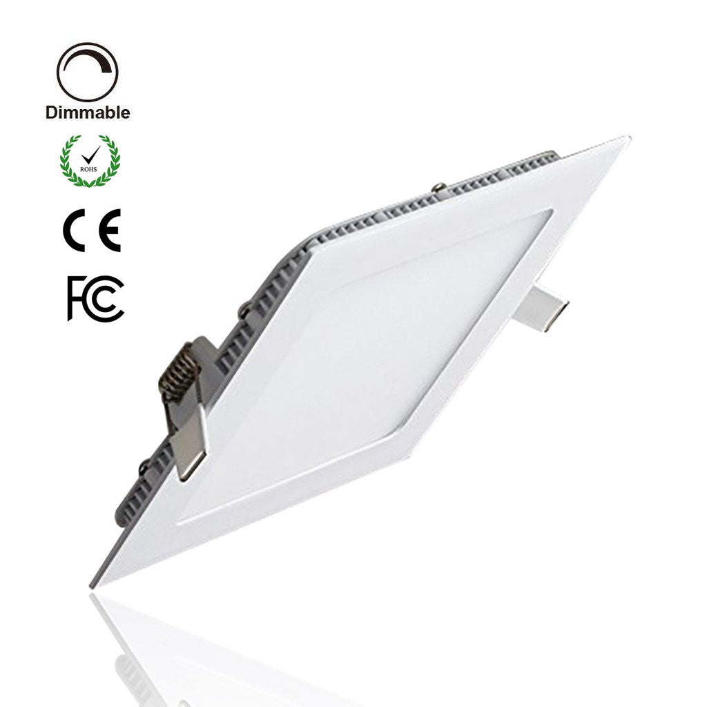 White Trim LED Panel Light 10mm Thick Square Shape Low Profile Recesse