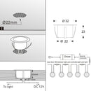 16 Pack Outdoor Recessed LED Deck Lights Kits IP67 Waterproof Inground LED Step Lights Kit for Garden, Yard, Steps, Bath Room and Kitchen