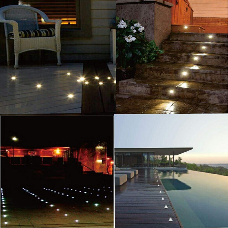 10Pcs LED Deck Step Stair Light Outdoor Landscape Yard Lighting Low Voltage  Kit