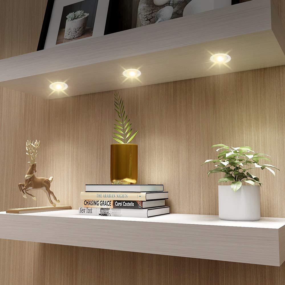 10 Pack Outdoor Recessed LED Deck Lights Kits IP67 Waterproof Inground LED Step Lights Kit for Garden, Yard, Steps， Bath Room and Kitchen